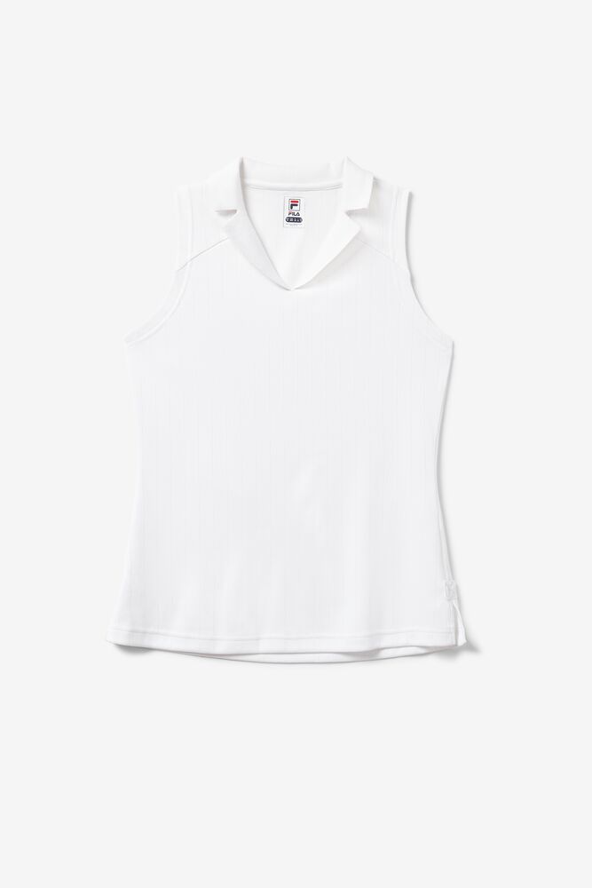 Blanc Line Sleeveless Polo 100 Femme|ZPTJ-16036814