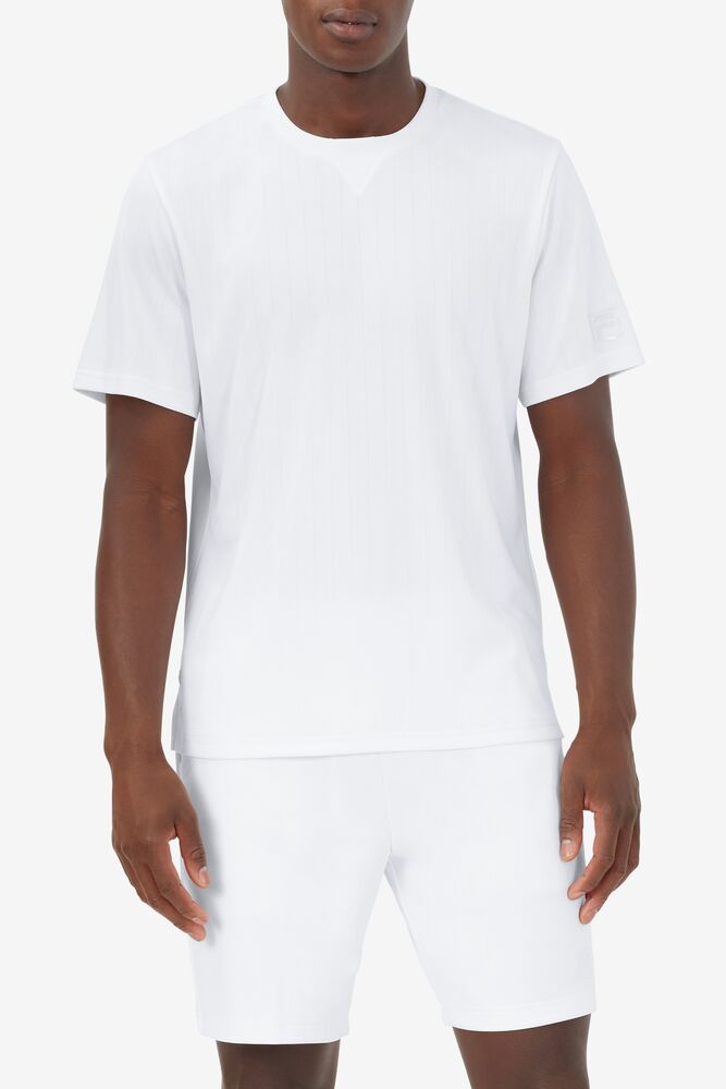 Blanc Line V-notch Crew 100 Homme|NHLU-10653575