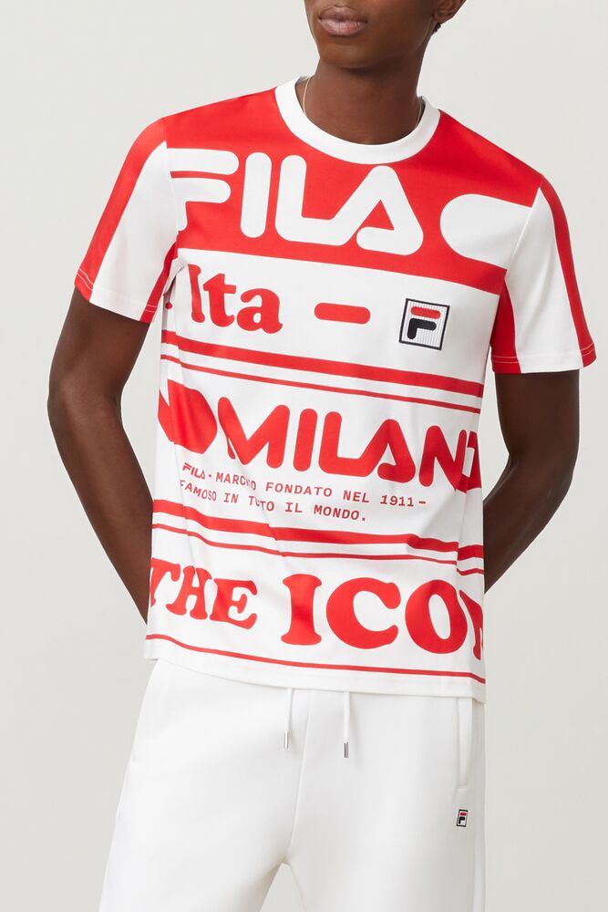 Fila Milano Printed Cotton Tee Homme|SQTY-41877424