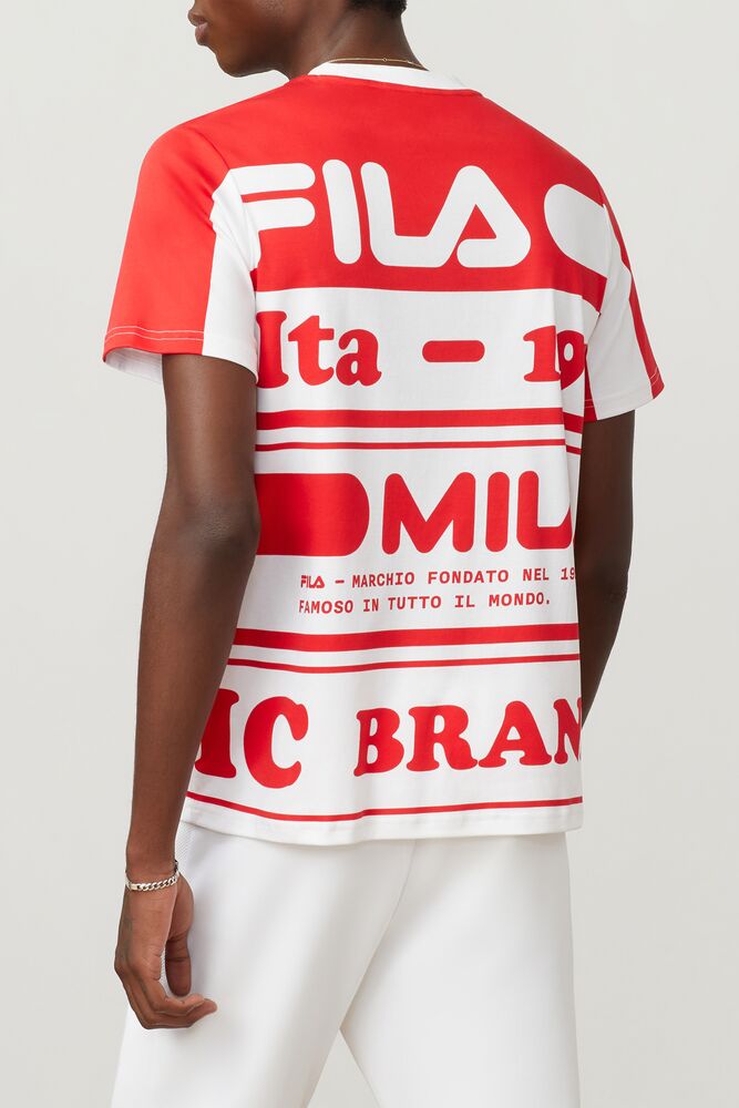 Fila Milano Printed Cotton Tee Homme|SQTY-41877424