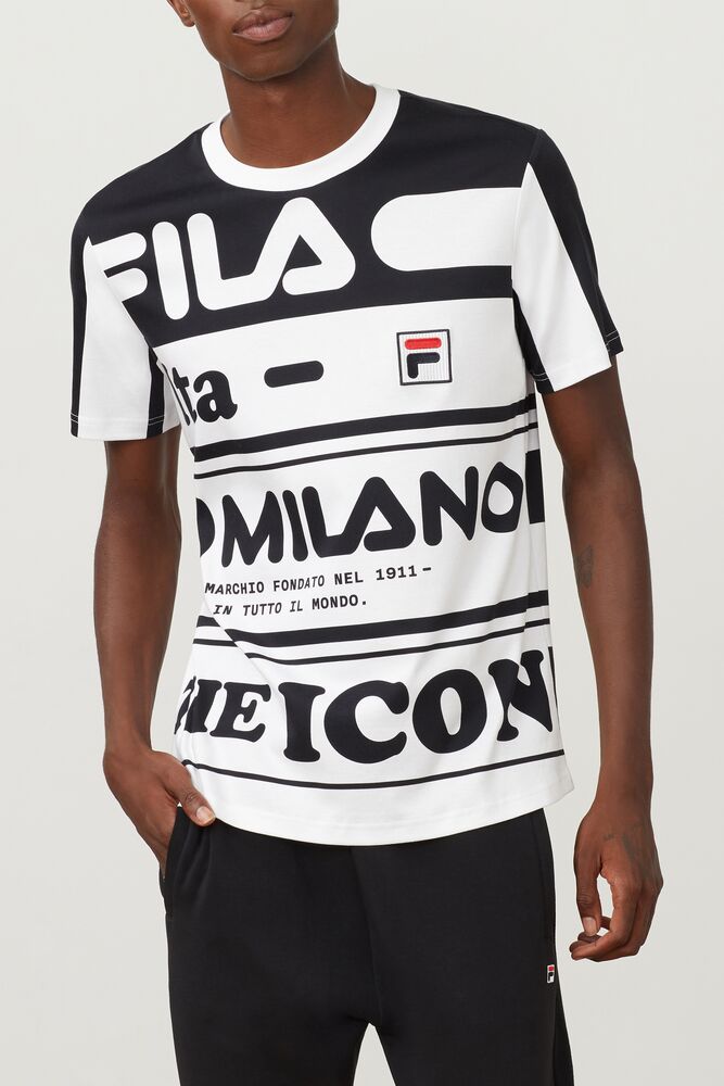 Fila Milano Printed Cotton Tee Homme|VAZT-65471274