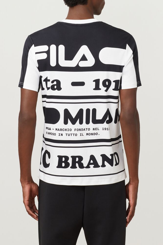 Fila Milano Printed Cotton Tee Homme|VAZT-65471274