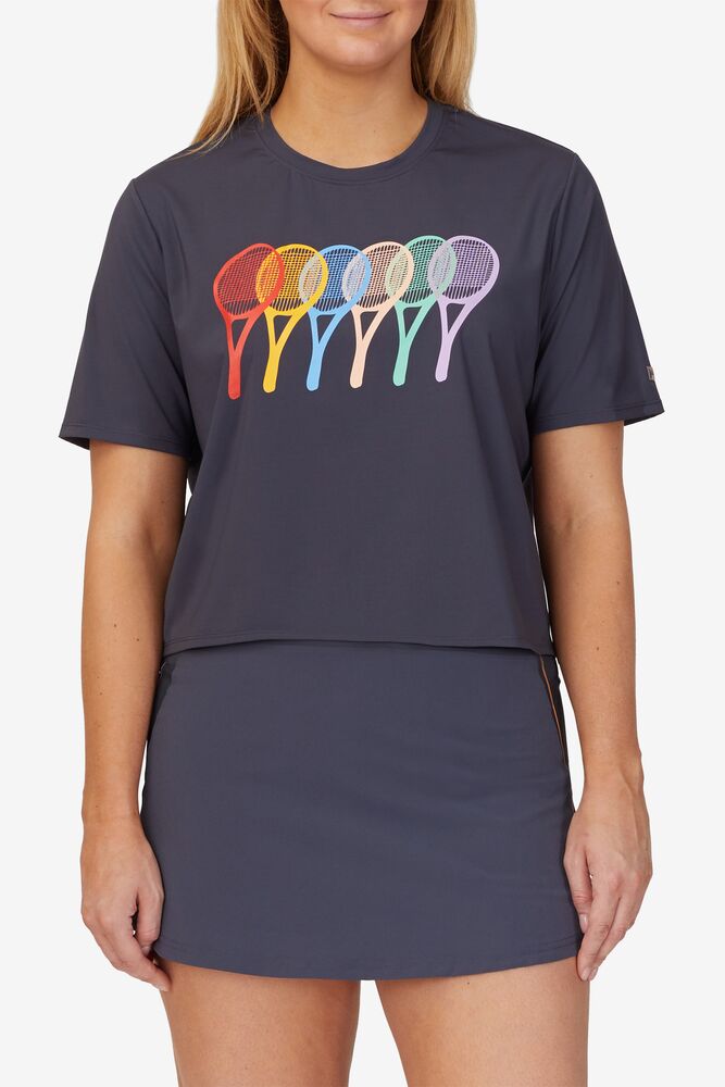 Cross Court Graphic Tee 096 Femme|UQMW-60310138