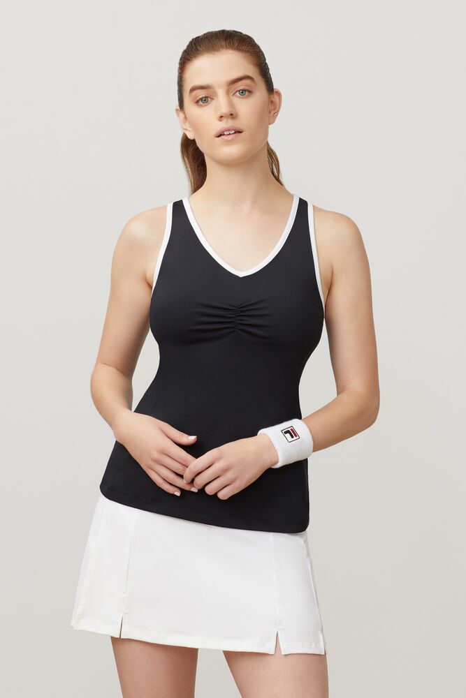 Racerback Tank Noir/Blanche Femme|UXJY-07087295