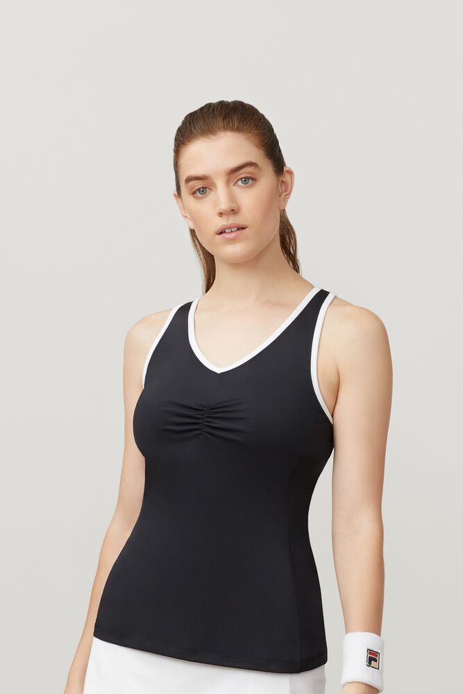 Racerback Tank Noir/Blanche Femme|UXJY-07087295