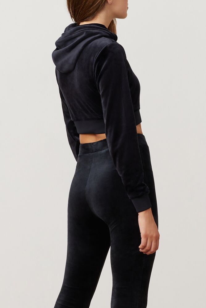 Lou Cropped Velour Sweat Capuche Femme|MZFL-98705460