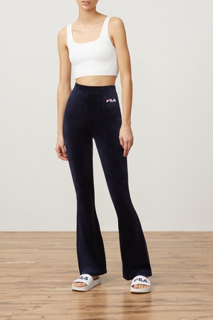 Tonia High Waisted Flared Velour Pant Femme|ZYUN-72479156