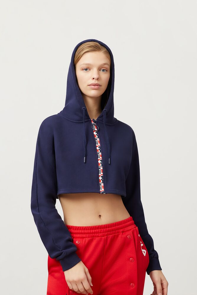 Alexa Zip Crop Sweat Capuche Femme|RLIM-44873230