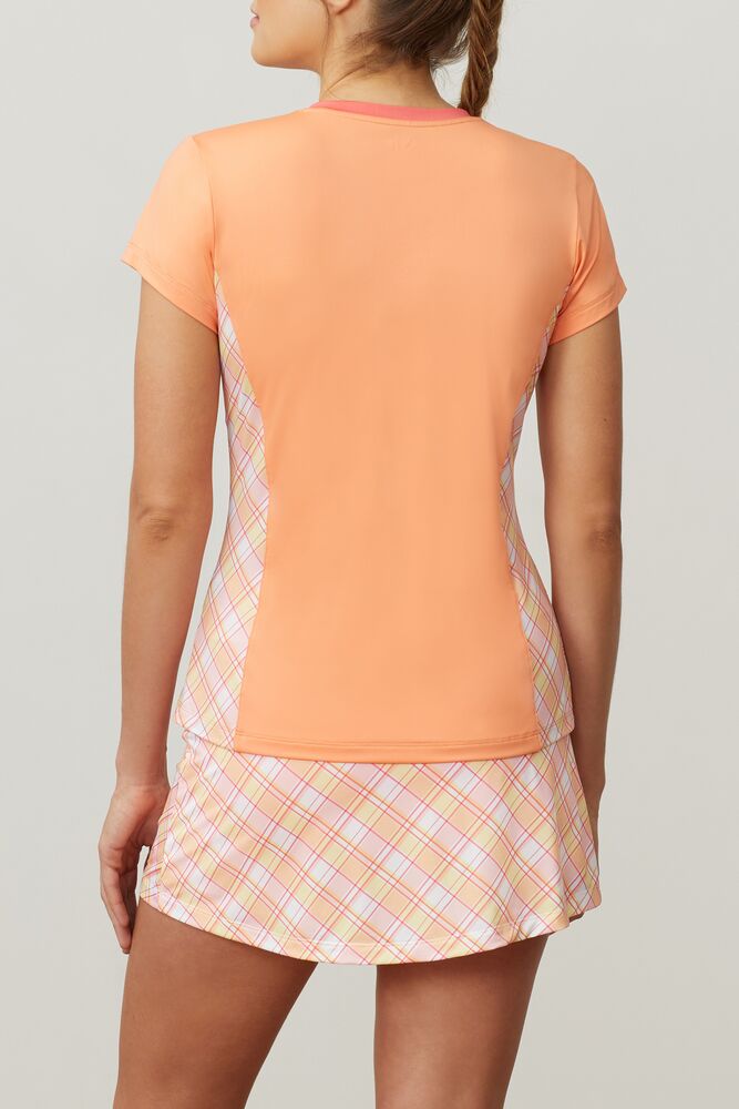 Mad For Plaid Short Sleeve V-neck Top 879 Femme|QREL-84860060