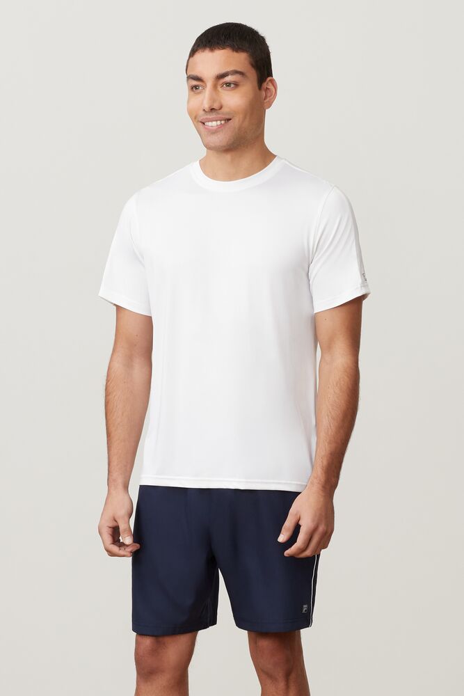 Essentials Heather Mesh Crew Blanche Homme|TCZJ-91872549