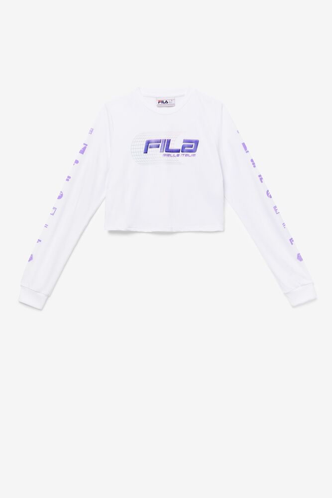 Luigia Long Sleeve Cropped Tee 100 Femme|FYHF-95708278