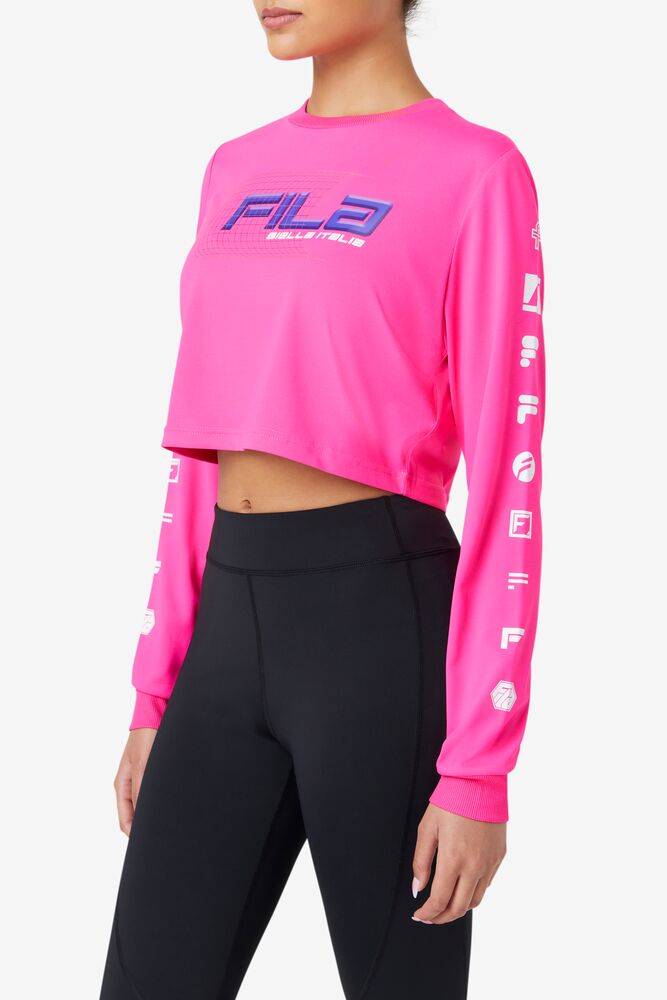 Luigia Long Sleeve Cropped Tee 116 Femme|TPHZ-10272883