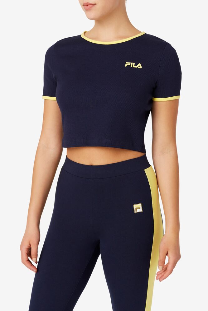 Perla Crop Top Peac/Gfnch Fila Femme|DRRK-44213898