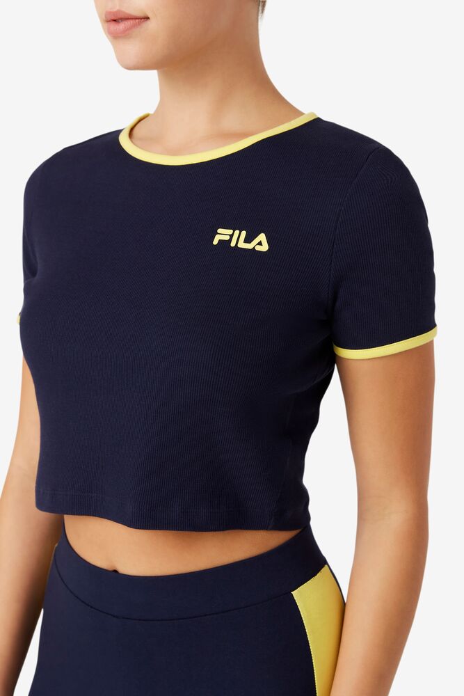 Perla Crop Top Peac/Gfnch Fila Femme|DRRK-44213898