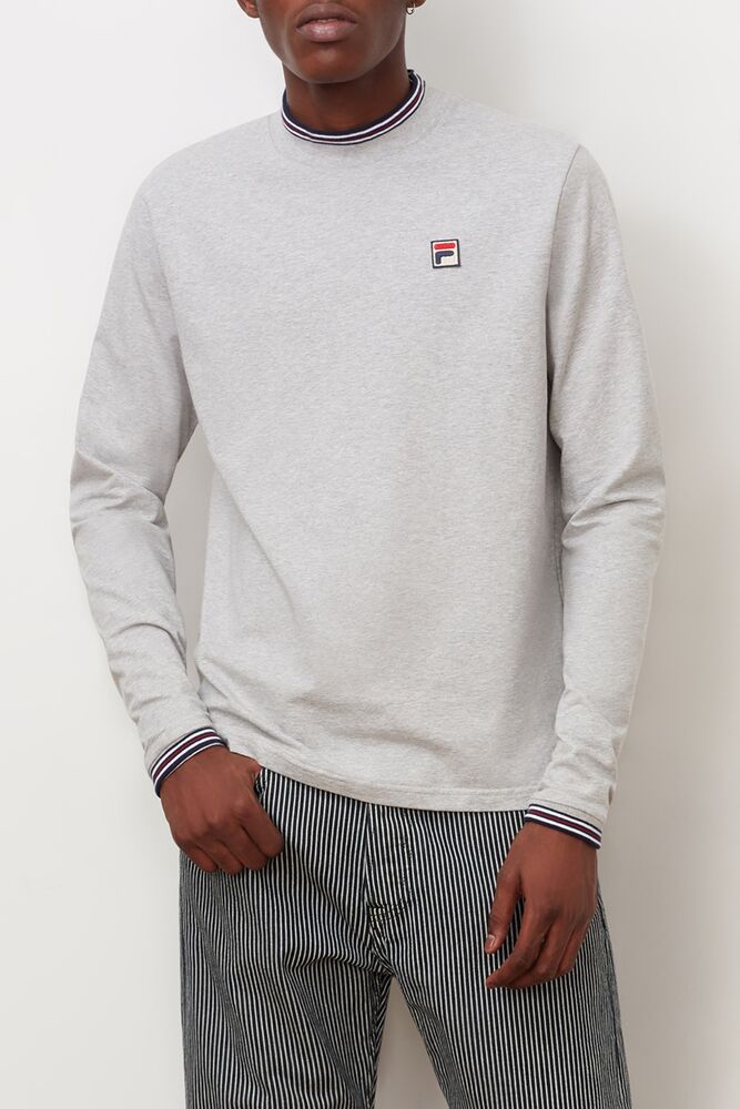 Quentin Mock Neck Top Ltgreymarl Fila Homme|ALRL-94584047