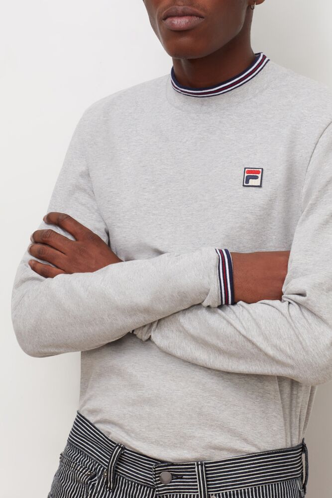 Quentin Mock Neck Top Ltgreymarl Fila Homme|ALRL-94584047