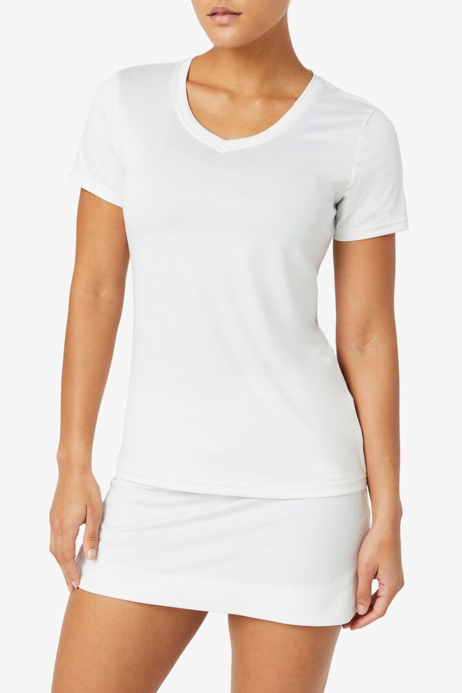 Pickleball Soiesy V-neck Blanche Femme|GCAM-58368361