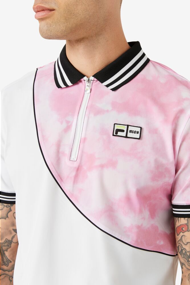 Msgm X Fila Printed Polo 543 Homme|TDUJ-01879290