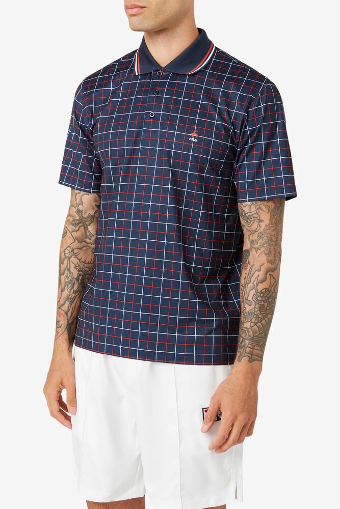 Brooks Brothers X Fila Windowpane Polo 606 Homme|BSJL-00192507